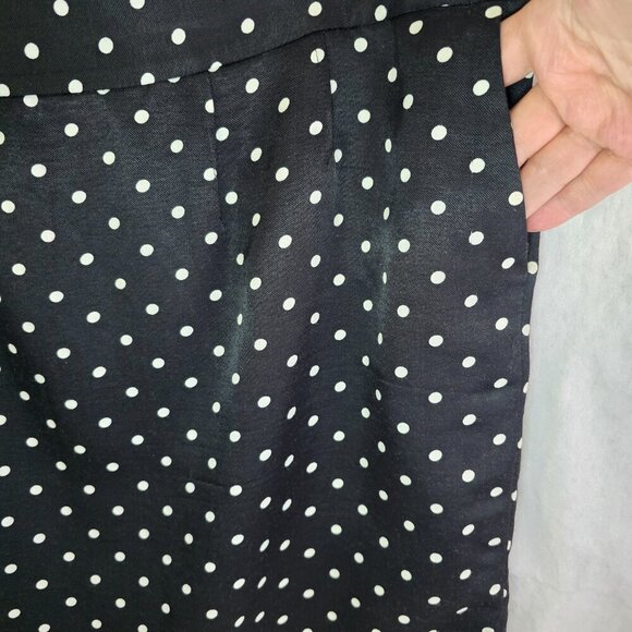Classic Black & White Polka Dot High Waist Skirt lined With Pockets EUC - Picture 4 of 9
